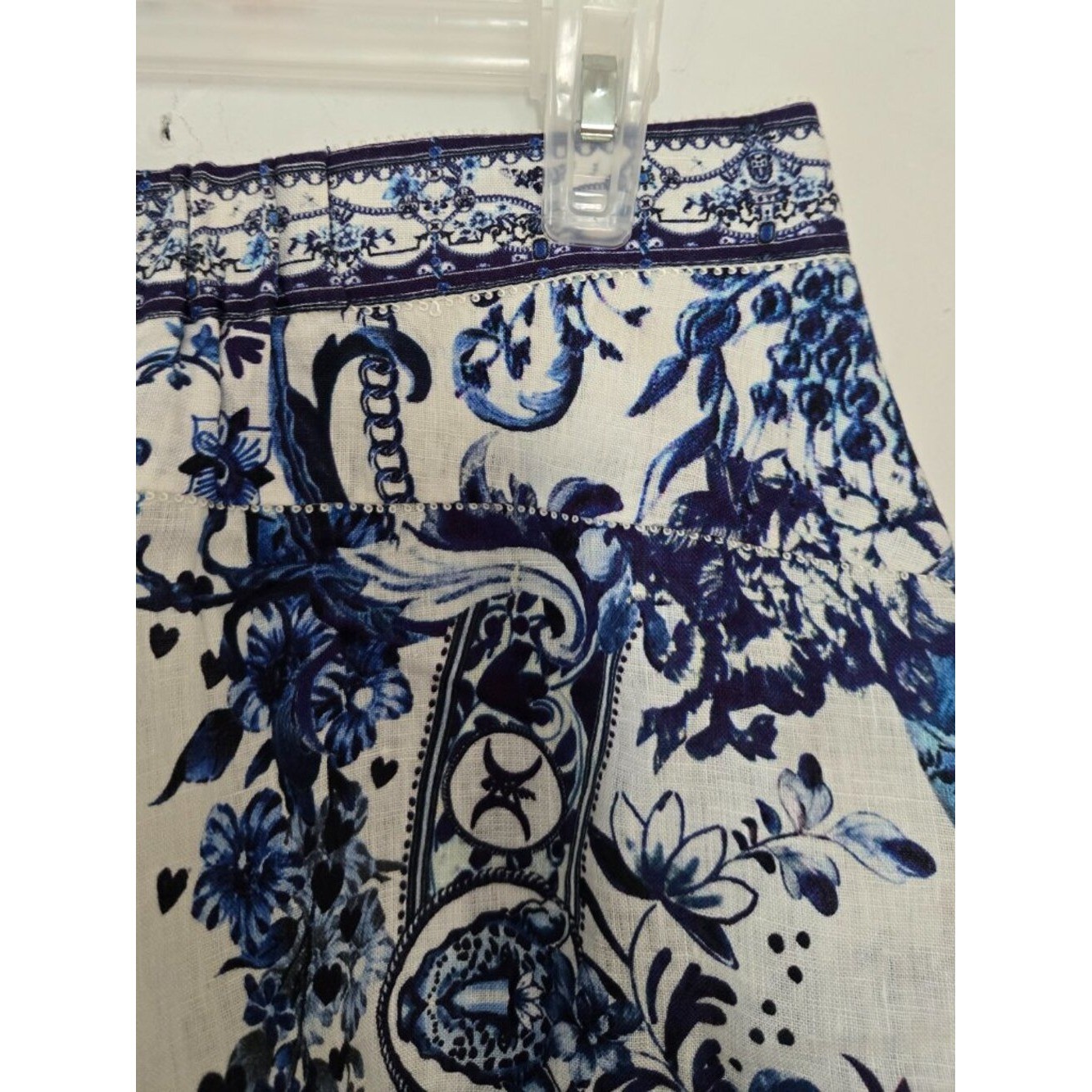 Camilla Linen Glaze and Graze Wide Waistband Shorts Size XS