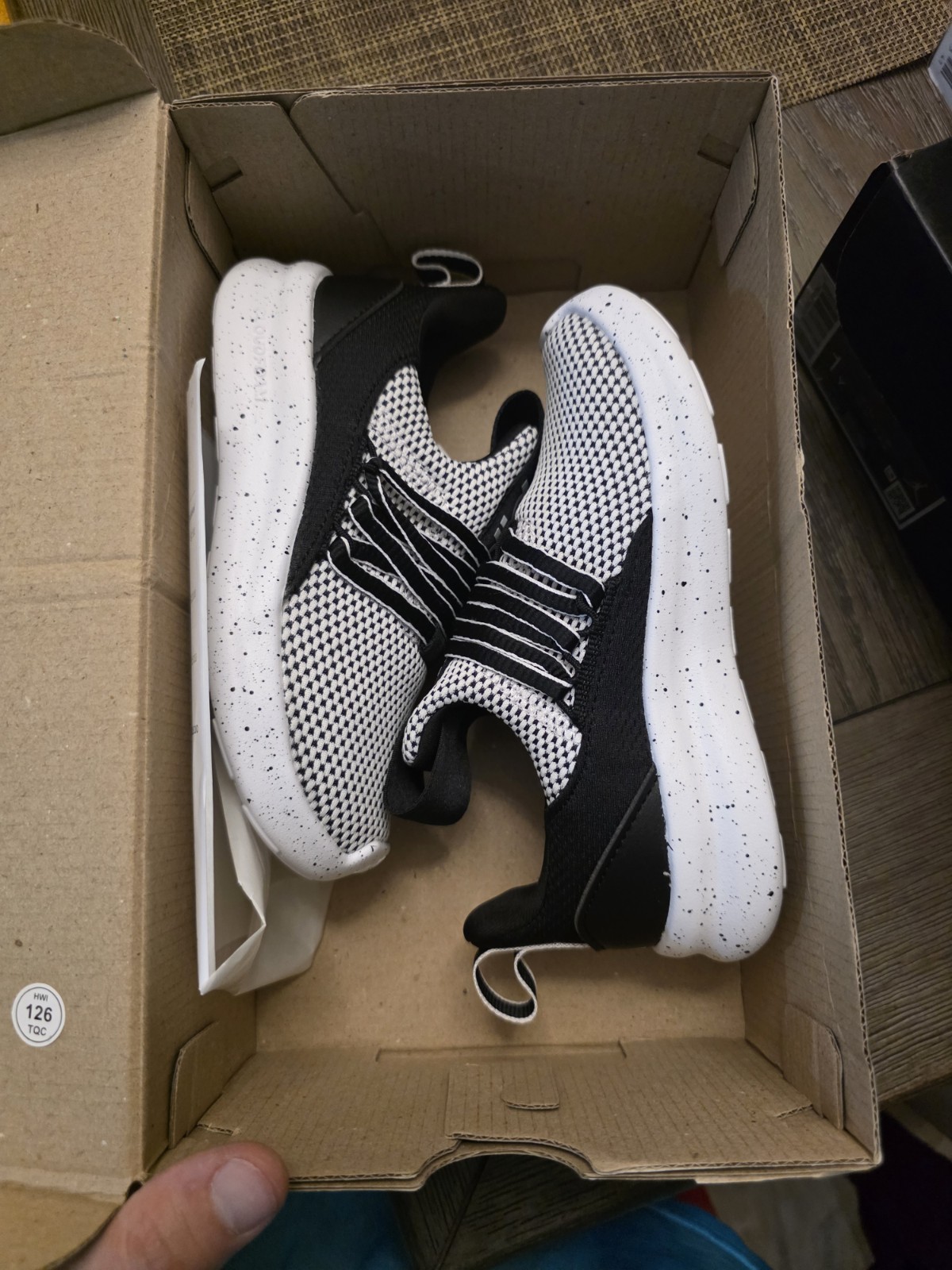 adidas Lite Racer Adapt 7.0 K Kids Slip-On Low Top Sneakers Black/White 11K