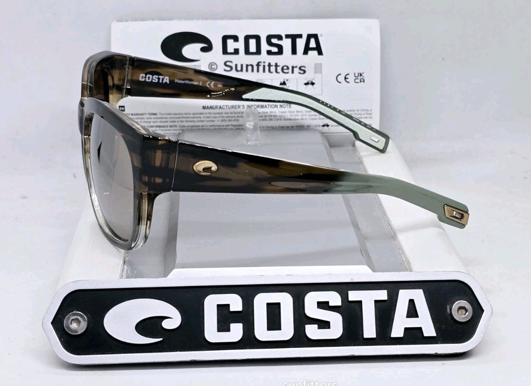 COSTA DEL MAR ocean jade/silver WATERWOMAN 2 polarized 580G sunglasses (900408)
