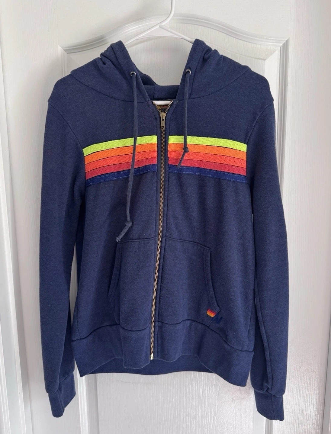 Aviator Nation Size S Blue 5 Stripe Hoodie