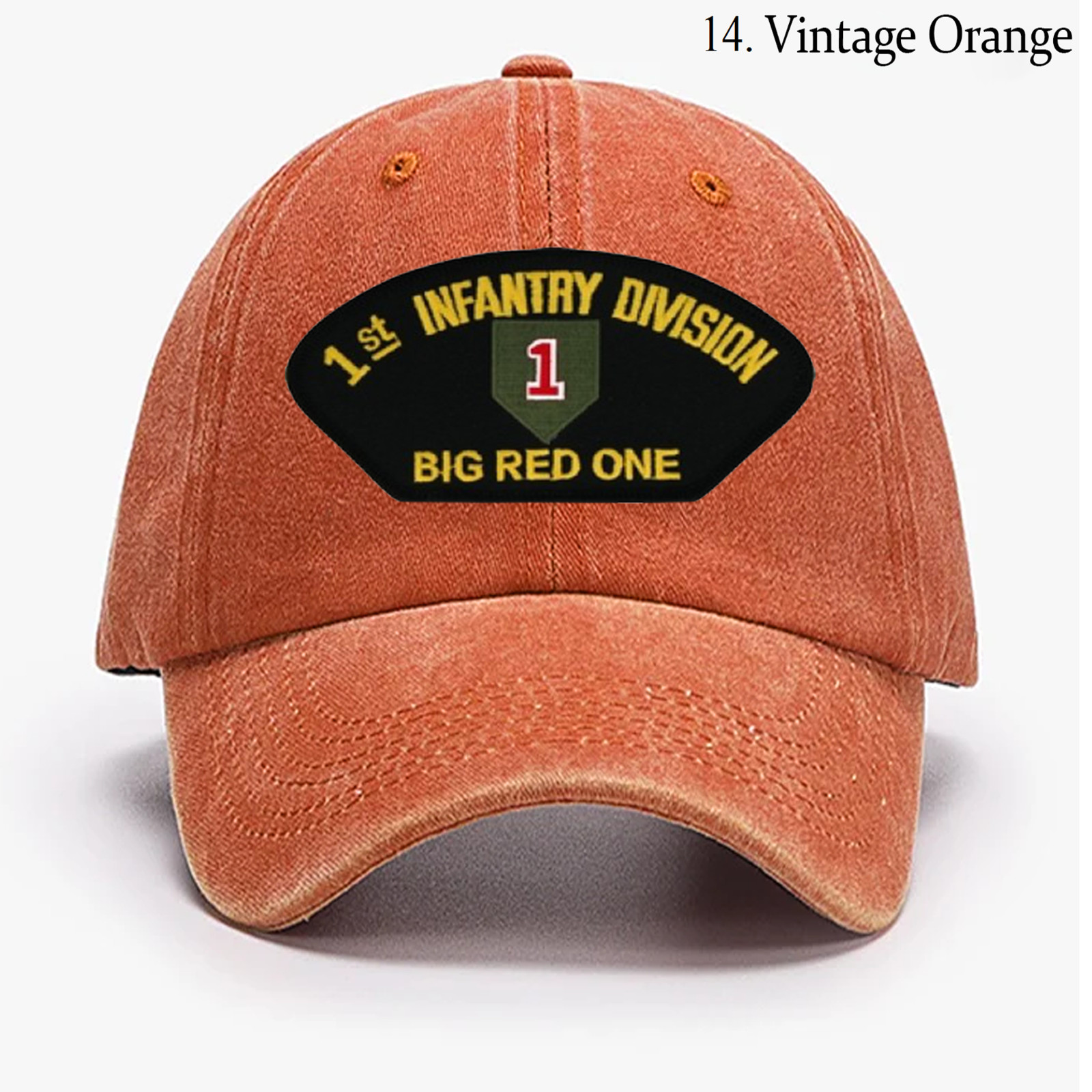 Embroidered Hat 1st Infantry Division – Big Red One, Veteran Cap, Trucker Hat