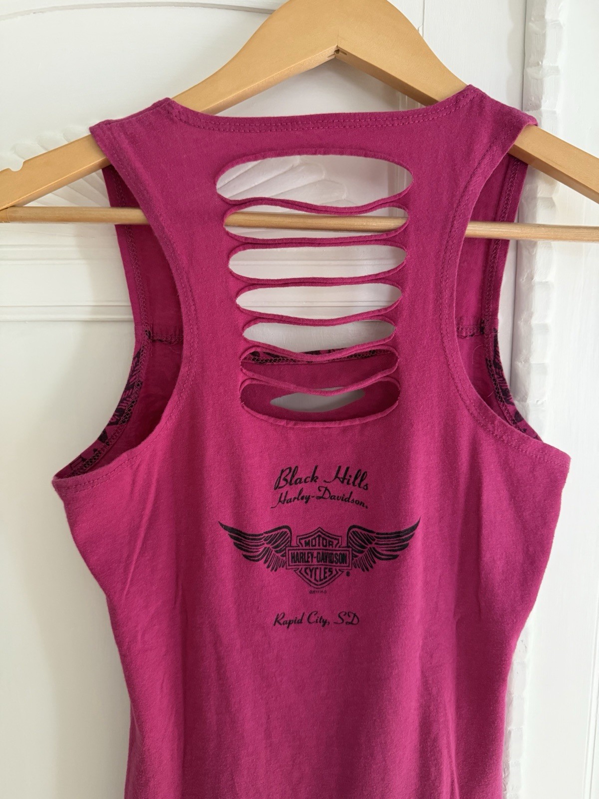 Harley-Davidson Sturgis Pink Cutout Sleeveless Tank Top ~Made in USA~ Size S – M