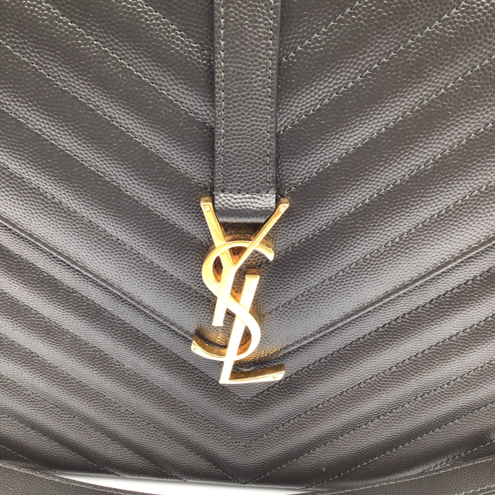 SAINT LAURENT ENVELOPE LARGE BAG IN MATELASSÉ GRAIN DE POUDRE EMBOSSED LEATHER