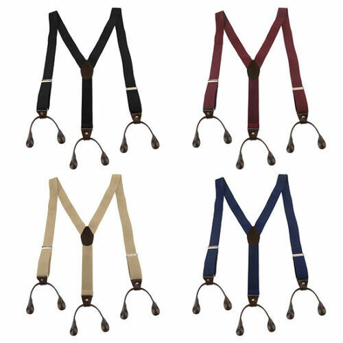 TECHTONGDA Hot Adjustable 4 Color Button Holes Link Men’s Elastic Suspenders