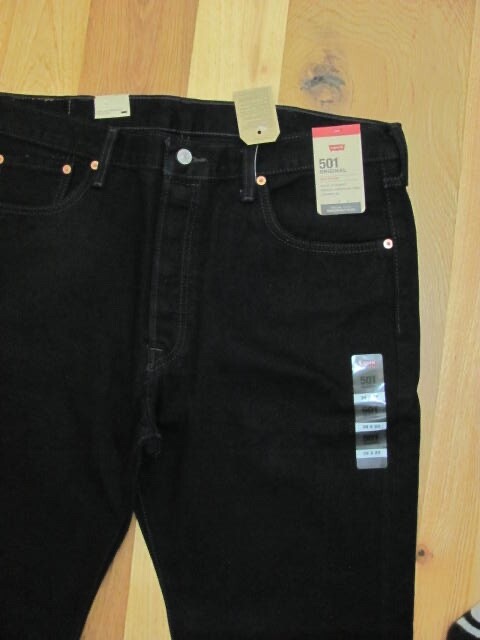 Levis NEW 501 Original Black Denim Straight Leg Jeans Men’s 38 x 29 (TD2-DR)