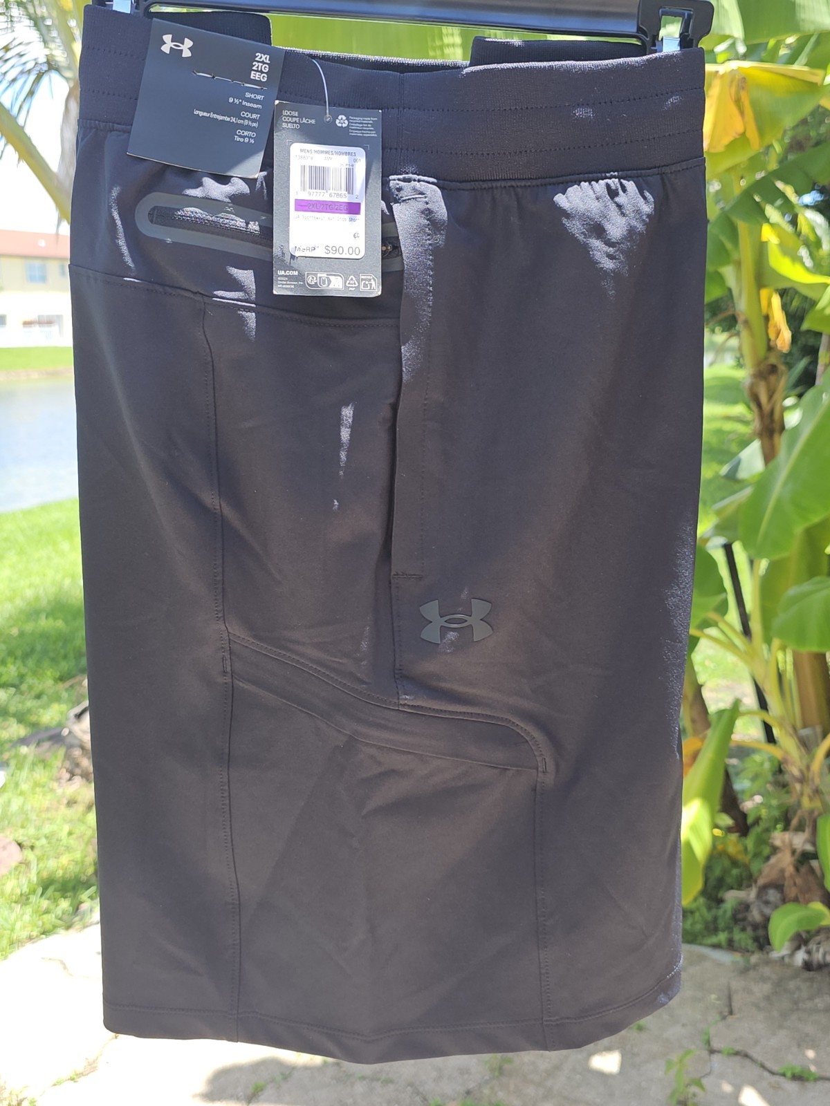 Men’s Size 2XLUnder Armour Sportswear Men’s Woven Cargo Shorts 1388018 001 Black