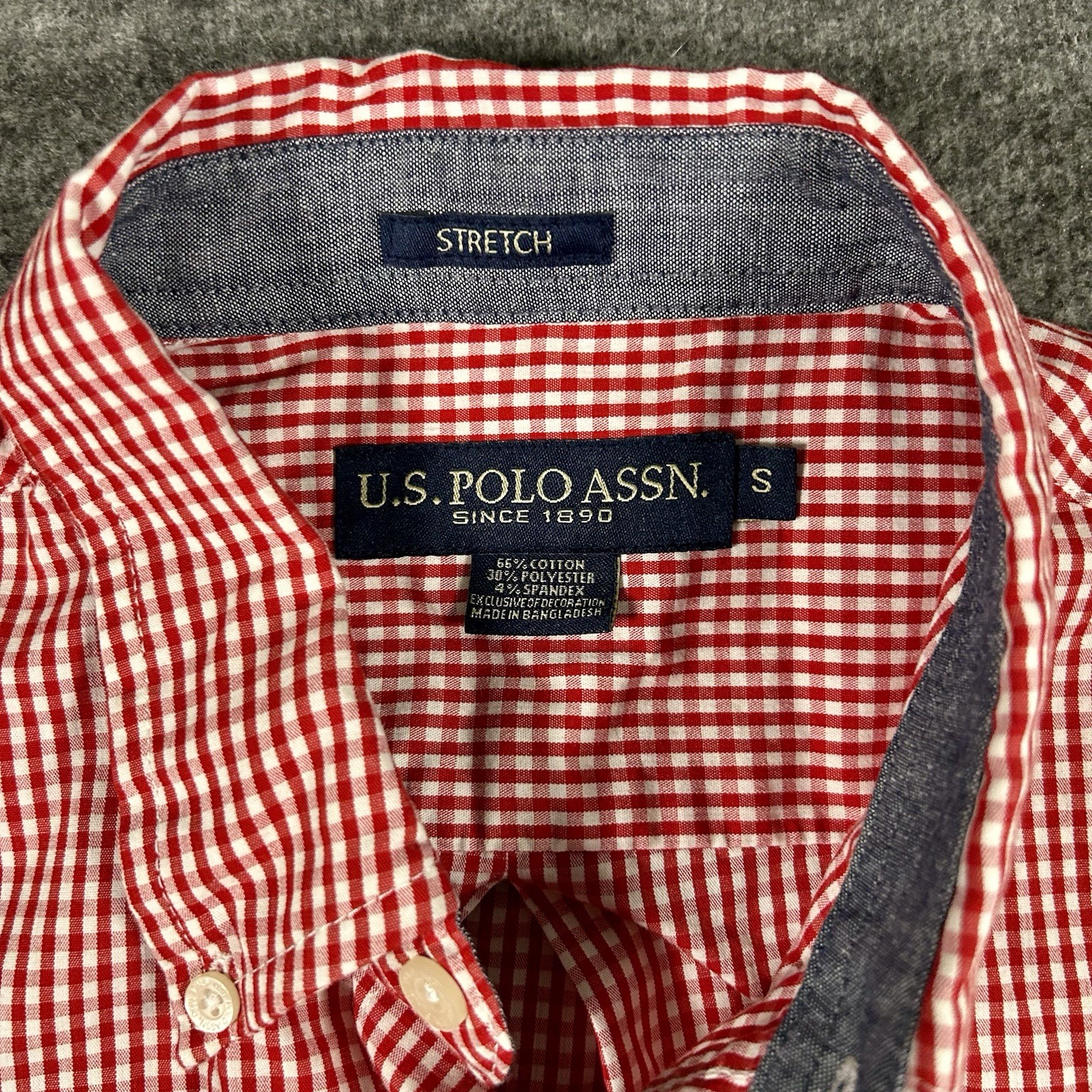 Ralph Lauren Button Down Mens Small Classic Fit Gingham Red White Lightweight LS