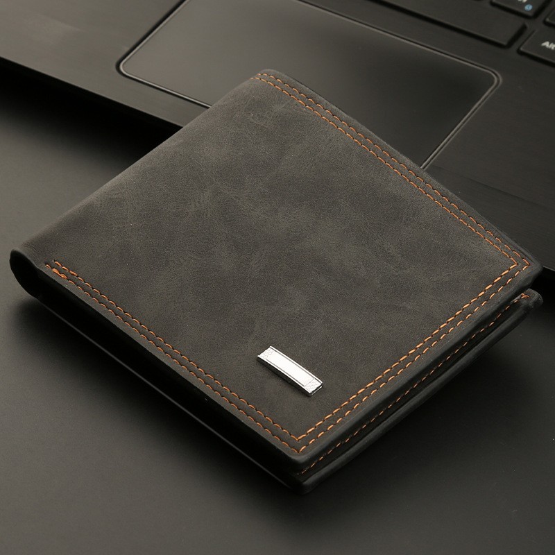 Men’s PU Leather Bifold Wallet Slim ID Credit Card Holder Short Billfold Brown