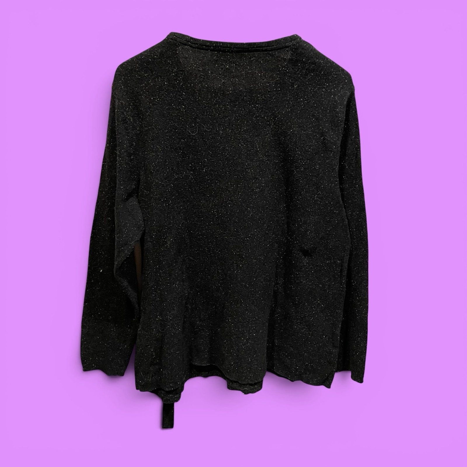 Cute J. Jill black marled silk blend tie bow front sweater classic coastal