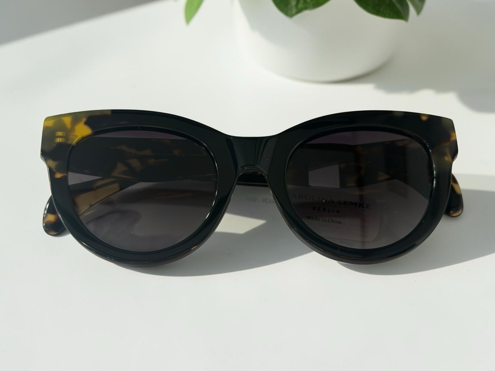 CL905-02 Carolina Lemke Berlin Tozi Black, Yellow, Shiny, Demi+ Free Luxury Case