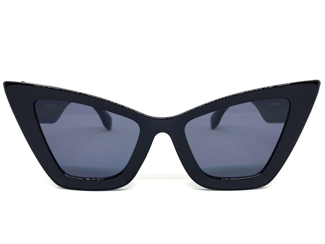 OVERSIZED Exaggerated Classy Elegant Modern Retro Cat Eye SUNGLASSES Black Frame
