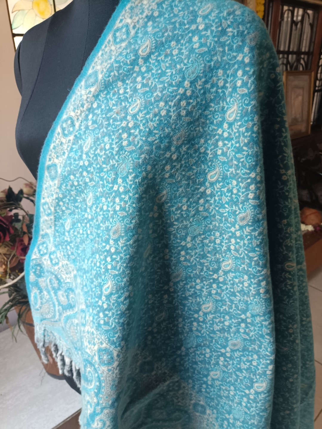 THICK WARM gift yak wool shawl handmade Reversible Yoga Throw meditation Blanket