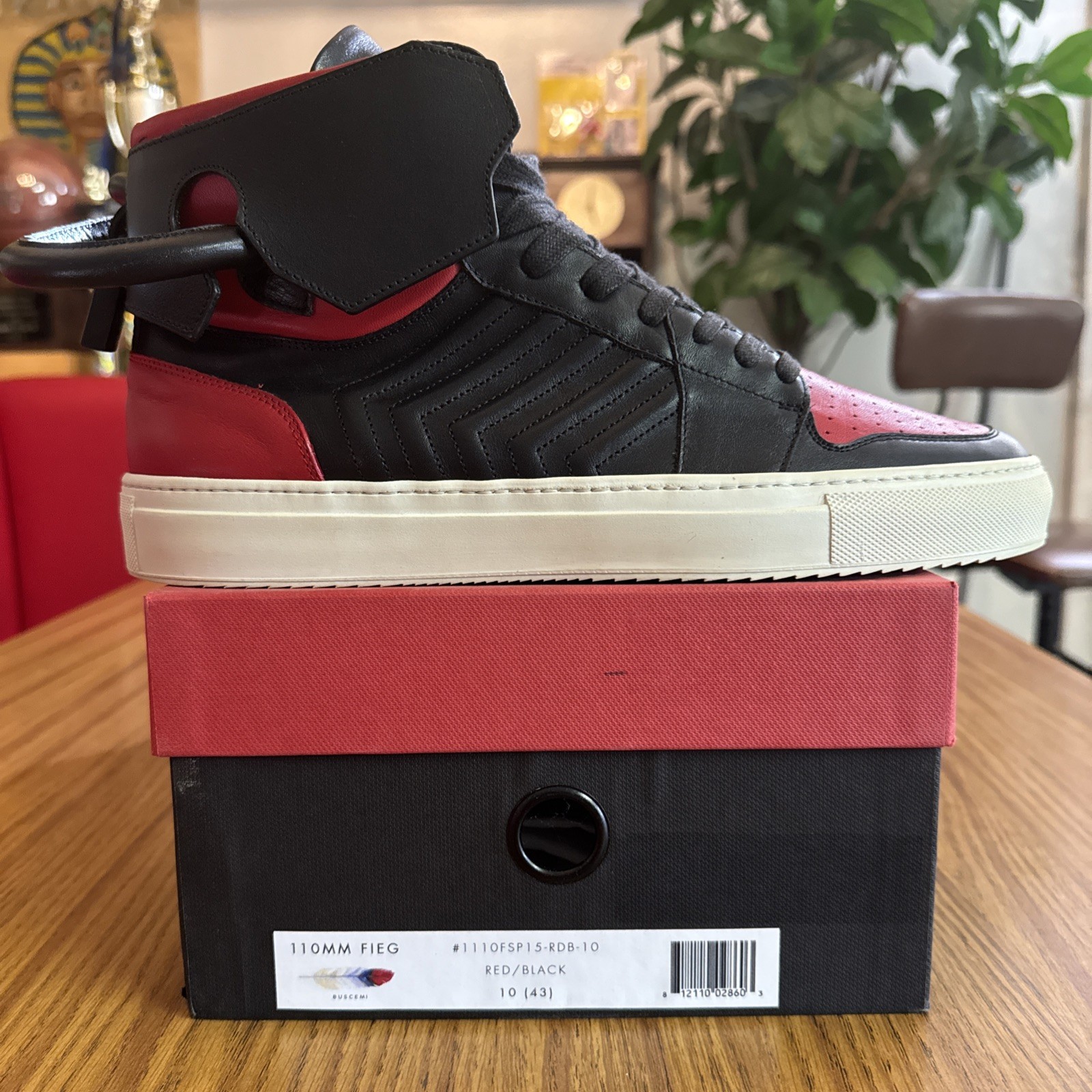 RARE Ronnie Fieg x Buscemi 110MM ‘Bred’ – Size EU 43 US 10 Red/Black Kith Collab