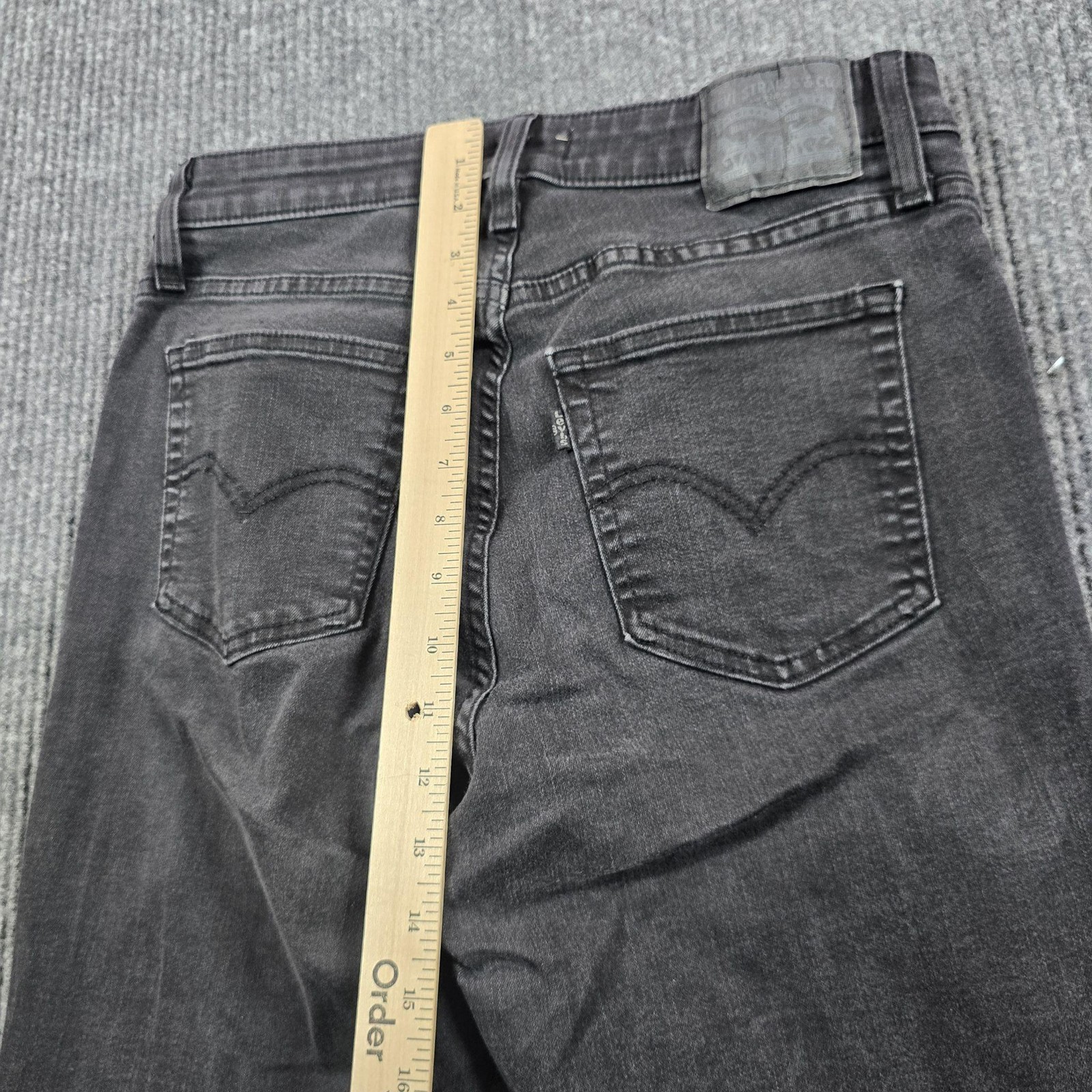 Levi’s 726 Flare Jeans Womens 31 Charcoal Black High Rise Denim Slim 28×29