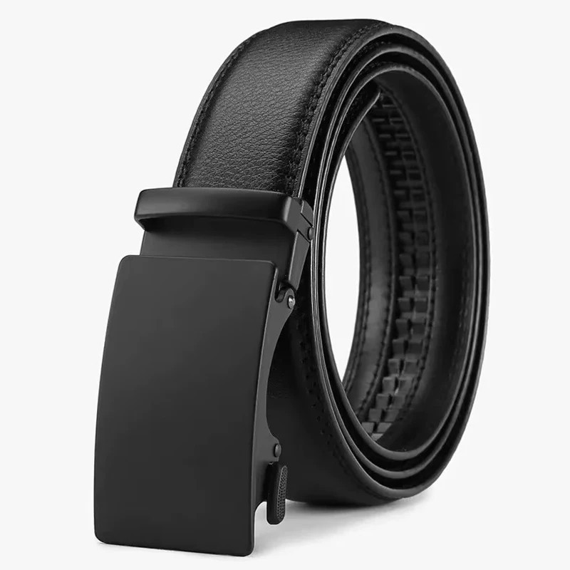 Men’s Luxury PU Leather Belt Metal Buckle Fashion Belt for Jeans Cargo Pants