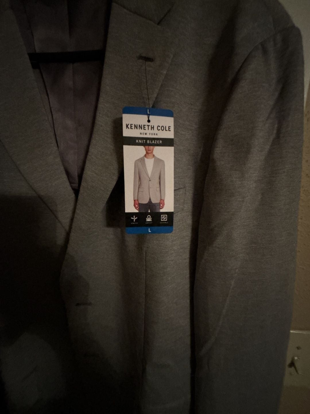 Kenneth Cole New York Men’s Heather Grey Knit Blazer