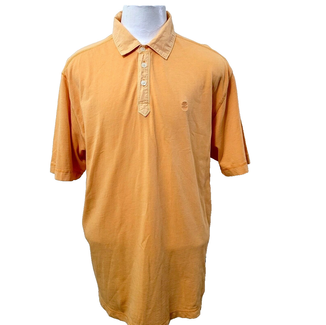Izod Jeans Rockwashed Dyed Ink Men’ss Size L Solid Orange Polo Shirt