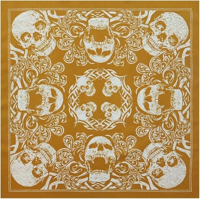Bycc Bynn 4-Pack 100% Cotton Bandana Set, Vintage Graphic Print, 22×22 inches