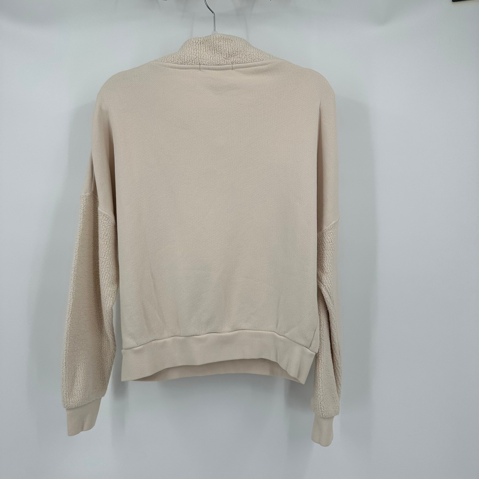 Perfect White Tee Womens Tyra Quarter Zip Sweatshirt Size S Oversized Minimalist