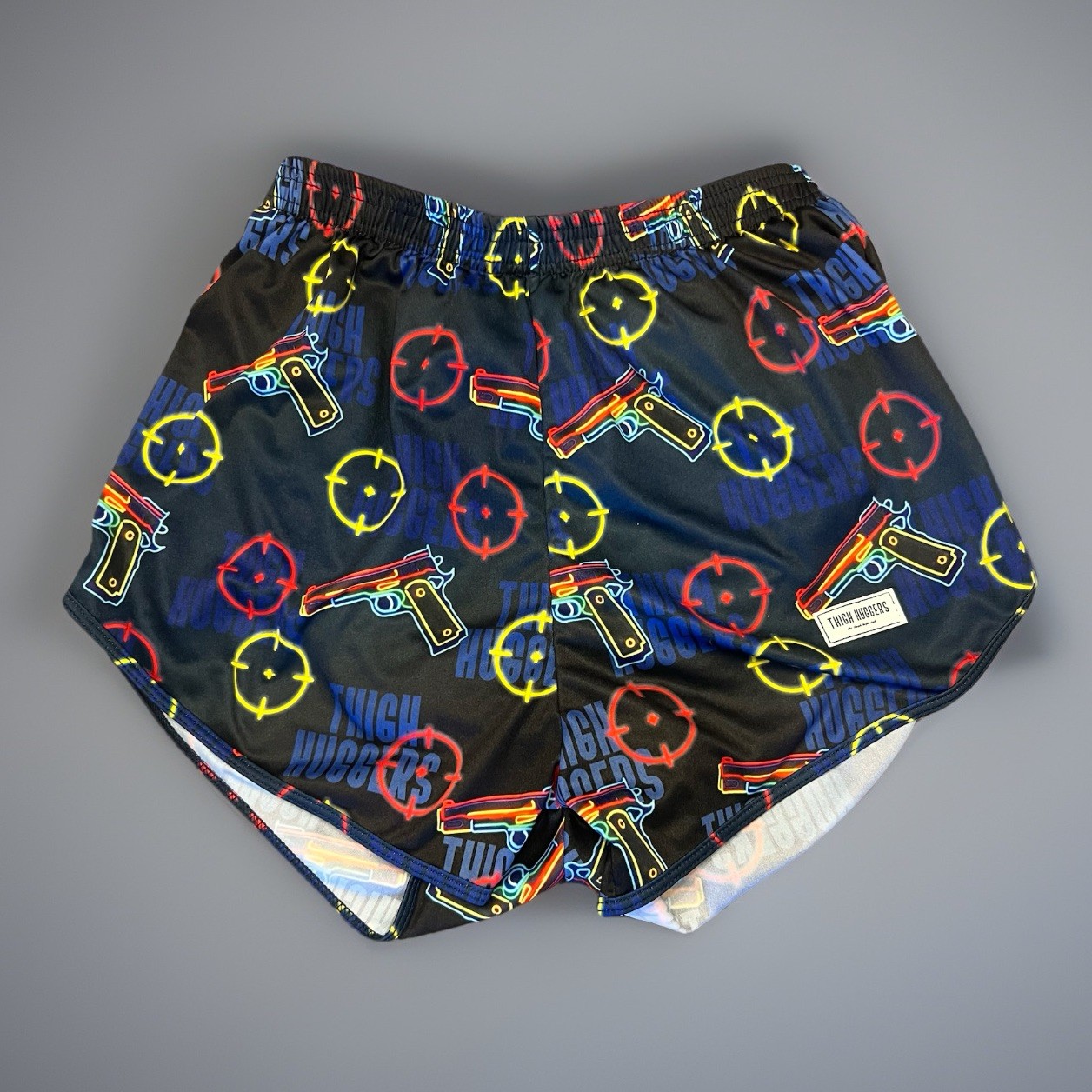 Thigh Huggers Men’s M/L Running Shorts Target Print Athletic Crossfit Lifting