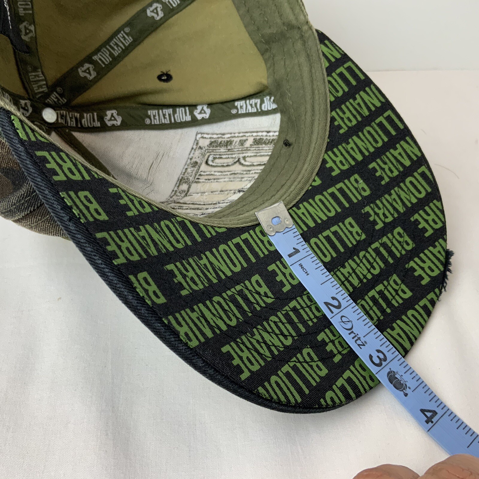VTG Top Level “Billionaire” Camo Distressed Cotton SnapBack Cap Hat