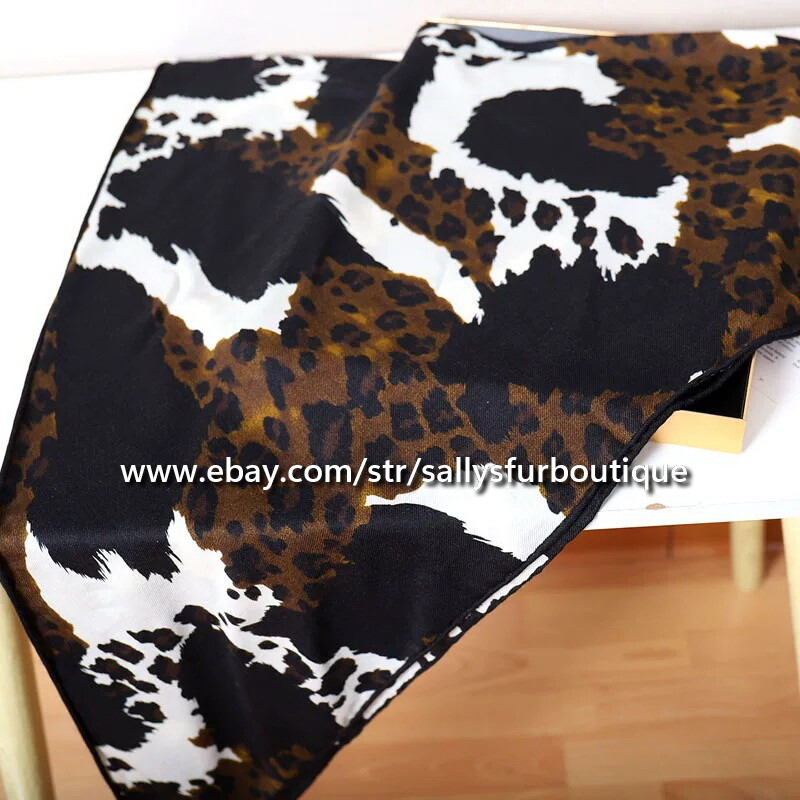 Sallys Cashmere & Silk Wrap Scarf Leopard Print Large Triangle Shawl 210*120cm