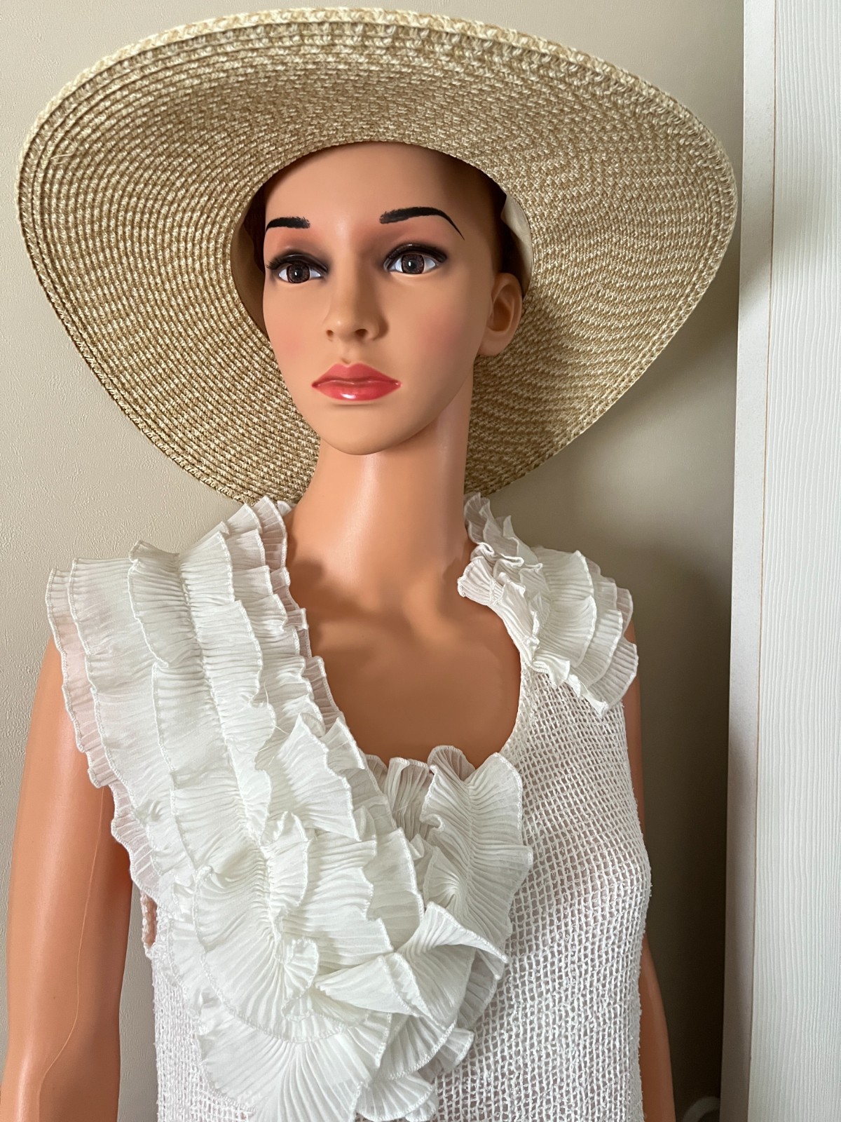 NINE WEST WOMEN’S WIDE BRIM FLOPPY STYLE SUN HAT APPROX. 21-22 IN SIZE M