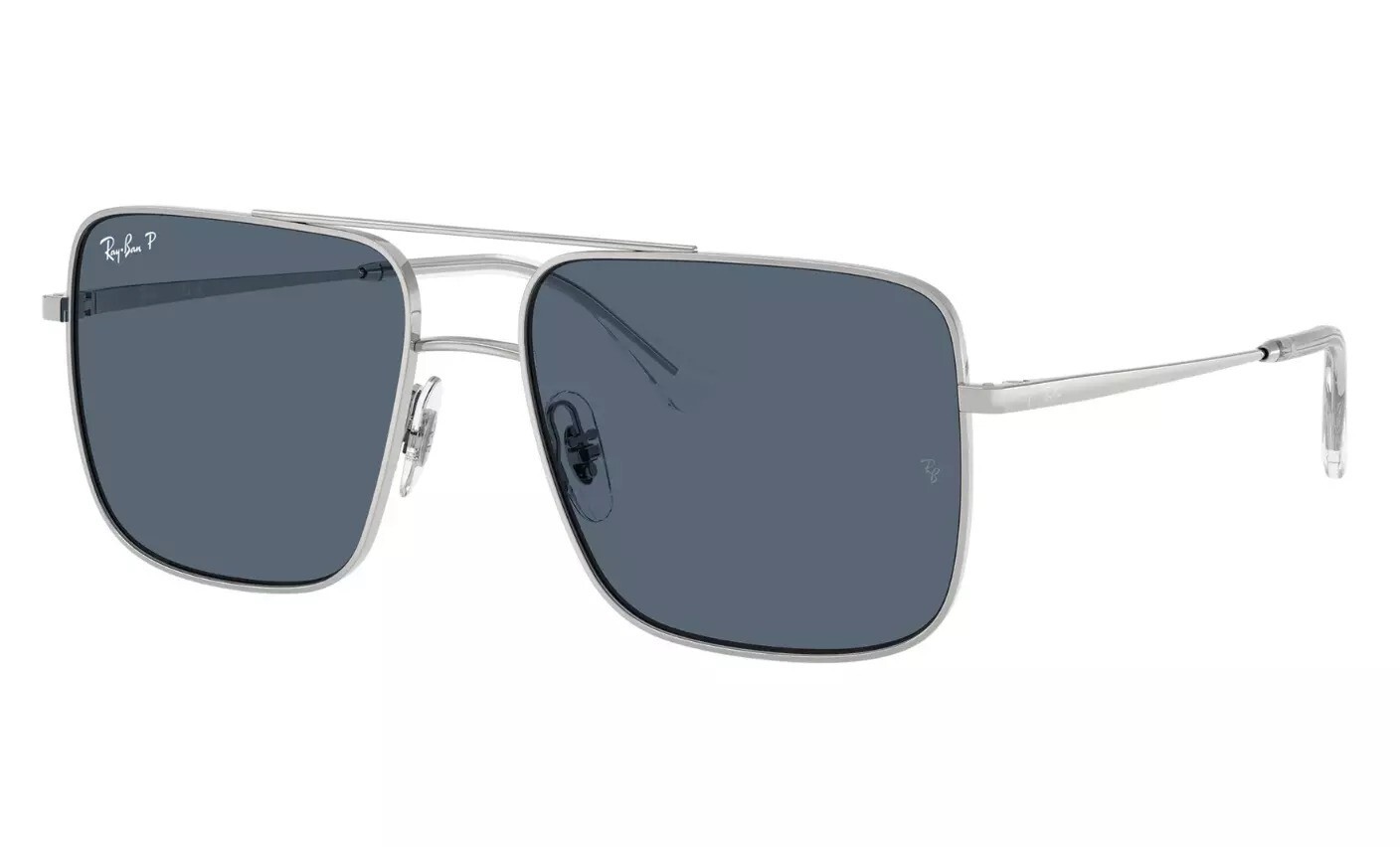 New RAY-BAN Sunglasses RB 3758 003/2V 56-16 Silver Frame Blue w/Polarized Lenses