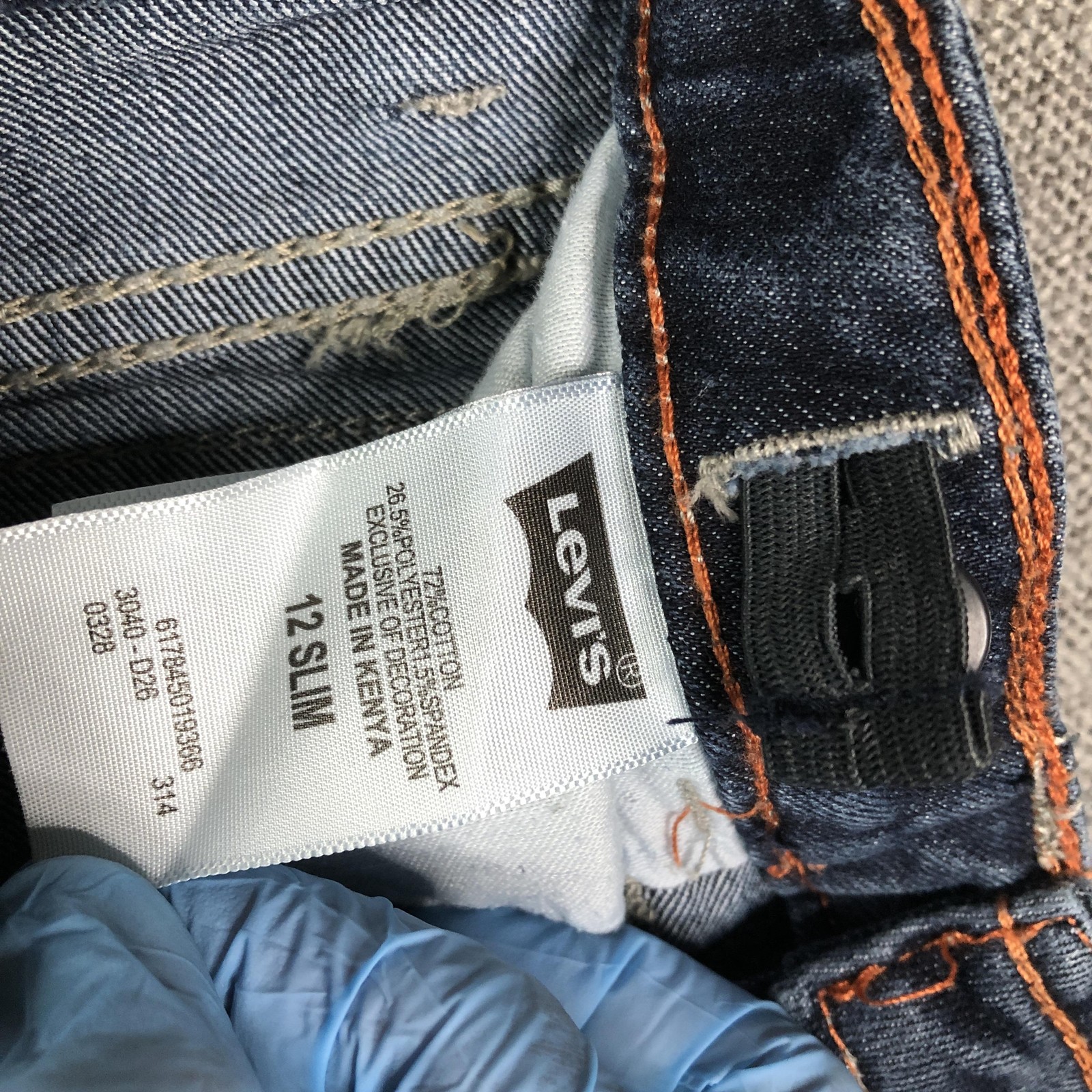 Levis Jeans Girls 12 Slim Blue Bootcut Embroidered Flap Pocket Stretch Denim