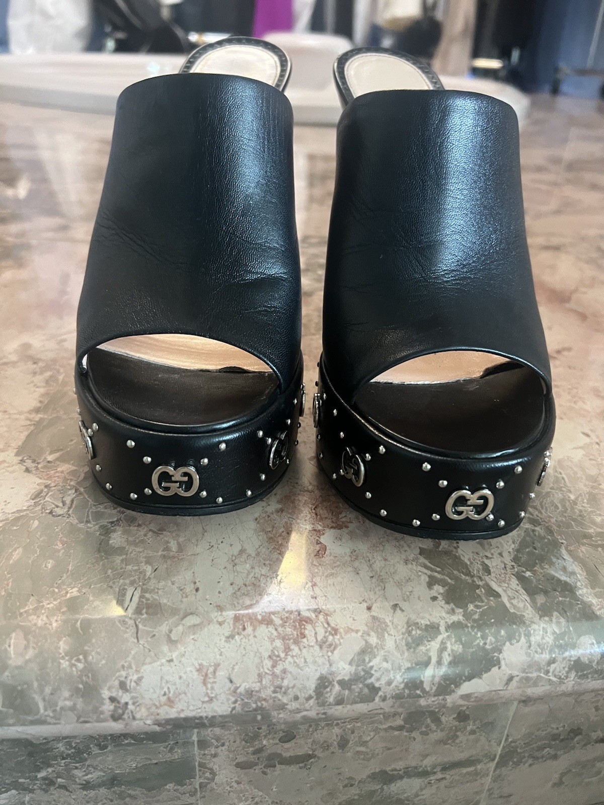 the Gucci Janaya 115mm Platform Mules,