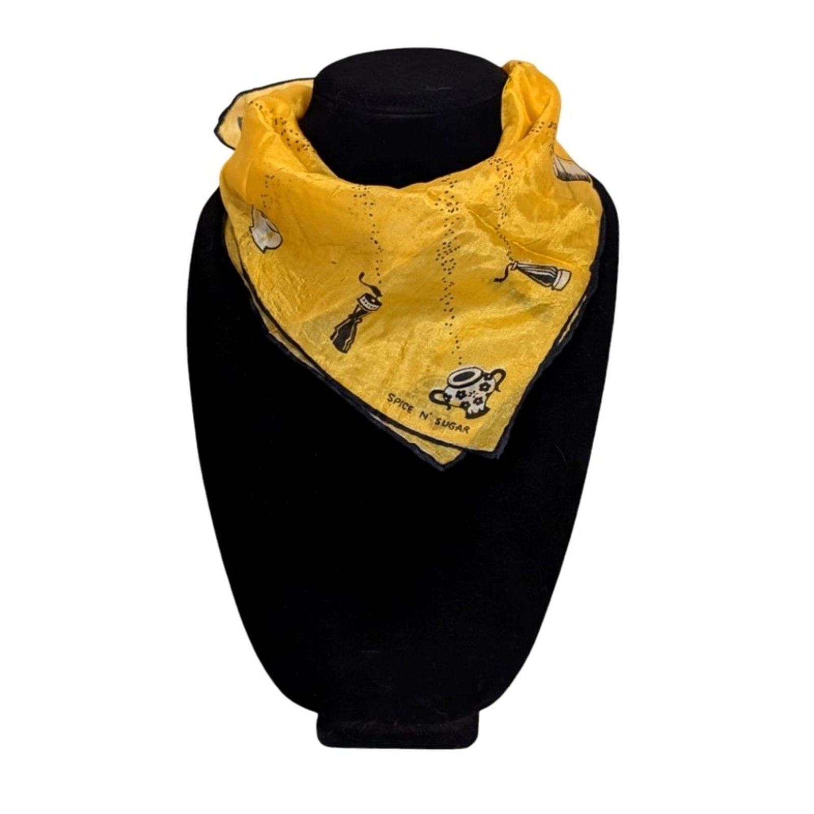 Vintage Spice N’ Sugar Yellow Salt and Pepper Shaker Square Scarf
