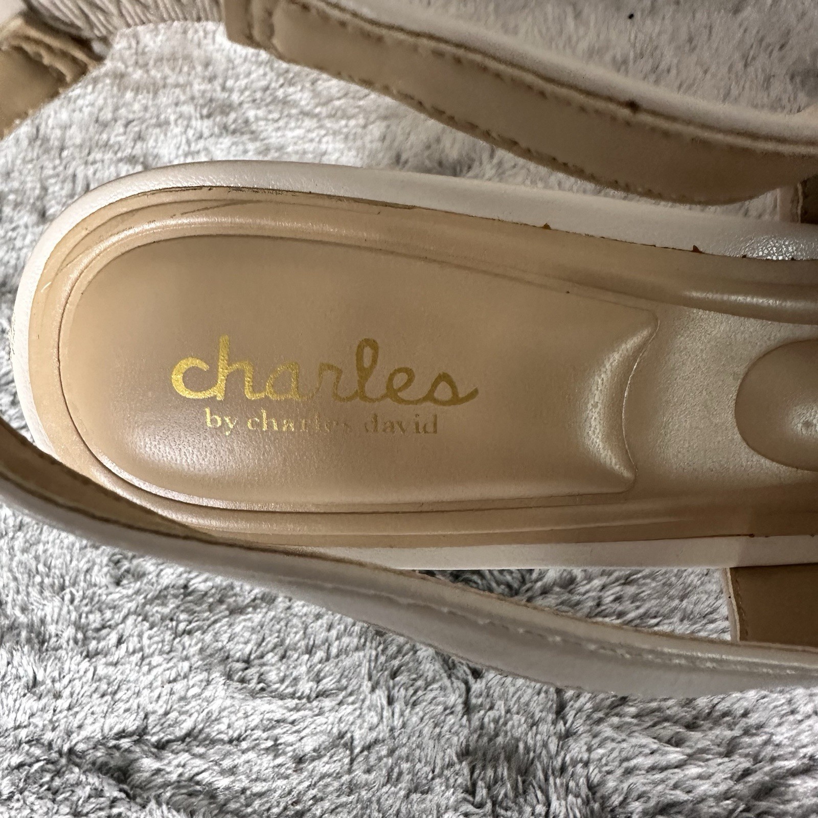 Charles by Charles David 8.5M Avril Twist Slingback Pumps Ecru Cream Pointed Toe