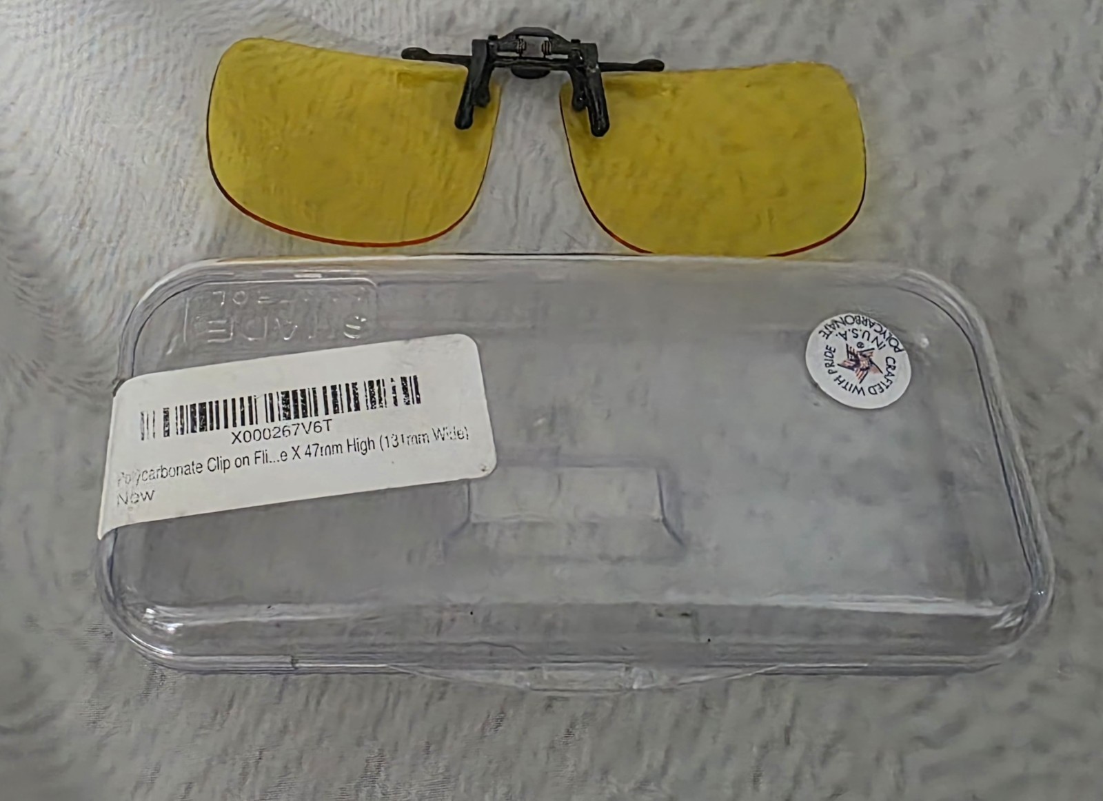 Shade Control Polycarbonate Clip On Yellow Lenses 47 mm High 131 mm Wide