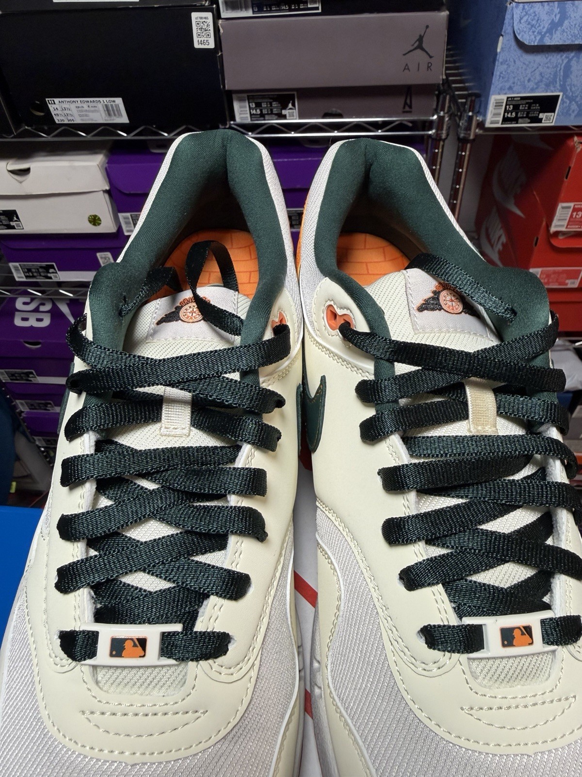 Nike Air Max 1 ORIOLES IQ2894-100 MLB COCONUT MILK PRO GREEN MENS SIZE 13 NEW