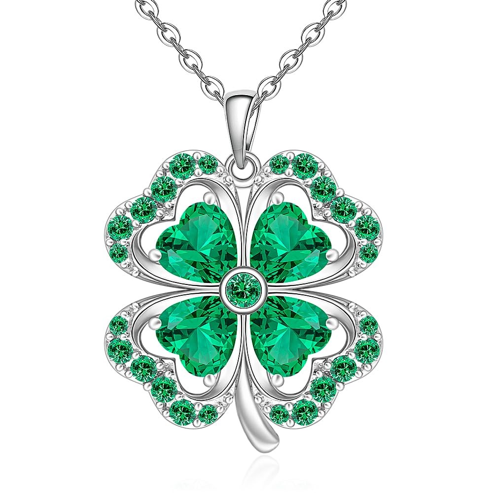 Talonior Shamrock Necklace St Patricks Day 0.86×0.9 inch, Green
