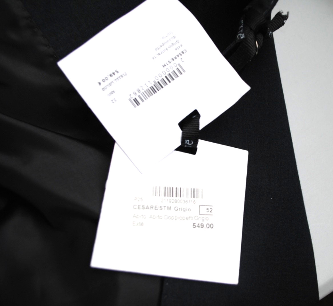 EXTE’ TAILORED DRESS FRESH FABRIC WOOL SIZE 56 540.00 TAG AB GREY
