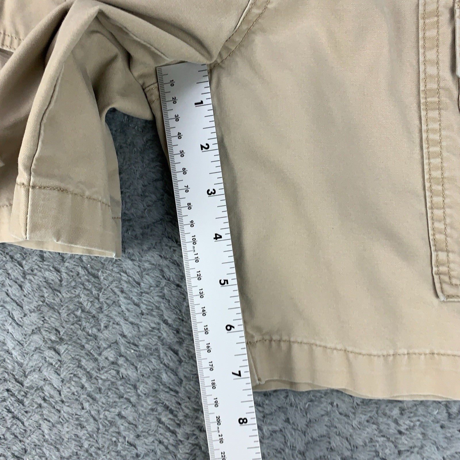 Savane Safari Cargo Shorts Mens Size 30 Beige Khaki Canvas Elastic Waist