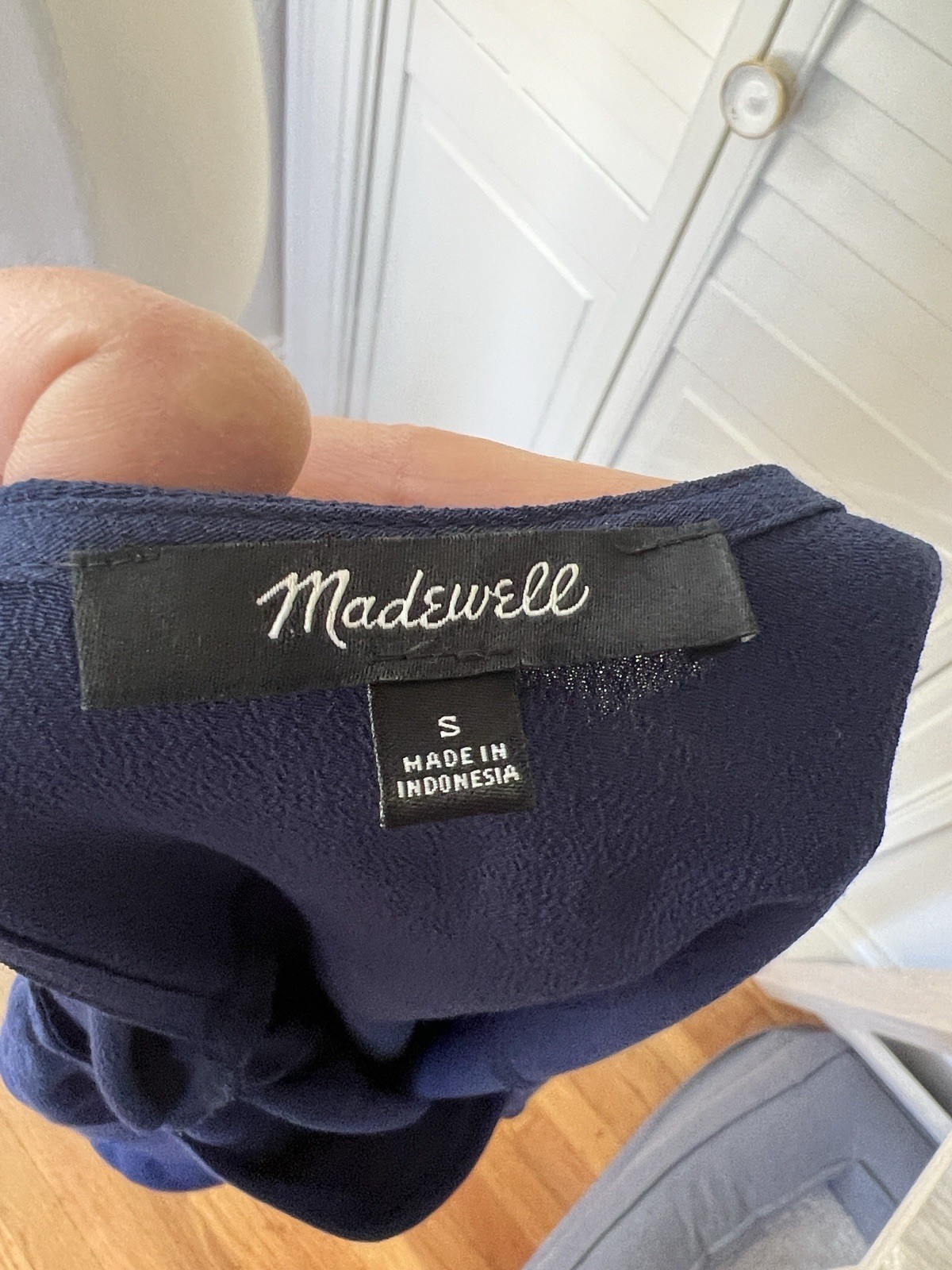 Madewell Navy Blue Short Sleeved Blouse Size Small