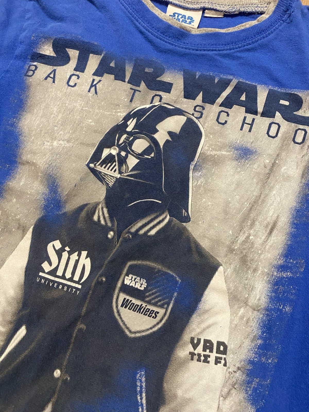 Star Wars Vintage Back to School Graphic Tee Boy’s Medium Sith Darth Vader Y2K