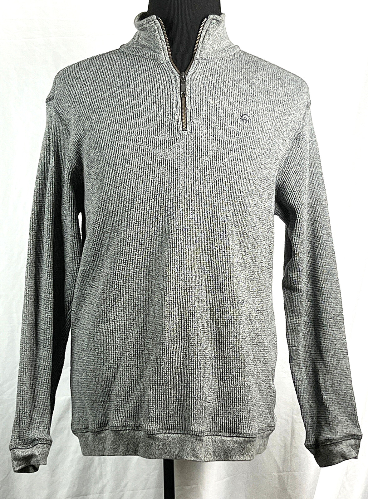 Wolverine Gray Cotton Thermal Waffle Knit Pullover 1/4 Zip Jacket Men’s M