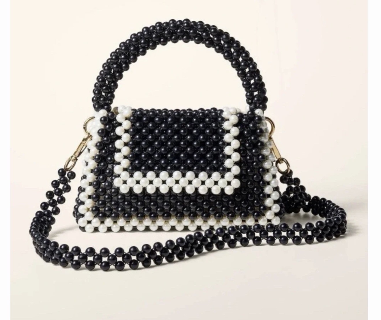 New Kate Spade New York x Target Color Block Beaded Black White Crossbody Bag