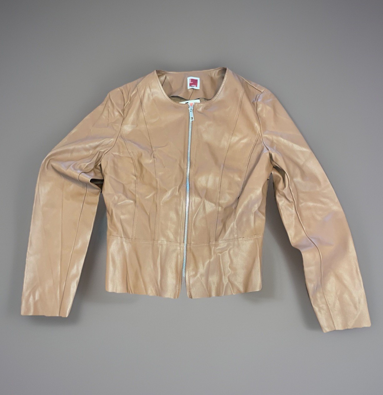 IL Lanificio Italian Brown Eco Leather Zip Up Women’s Jacket NWT – Size 10 US