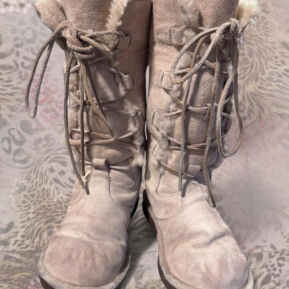 UGG Whitley Tall Lace-Up Sheepskin Boots