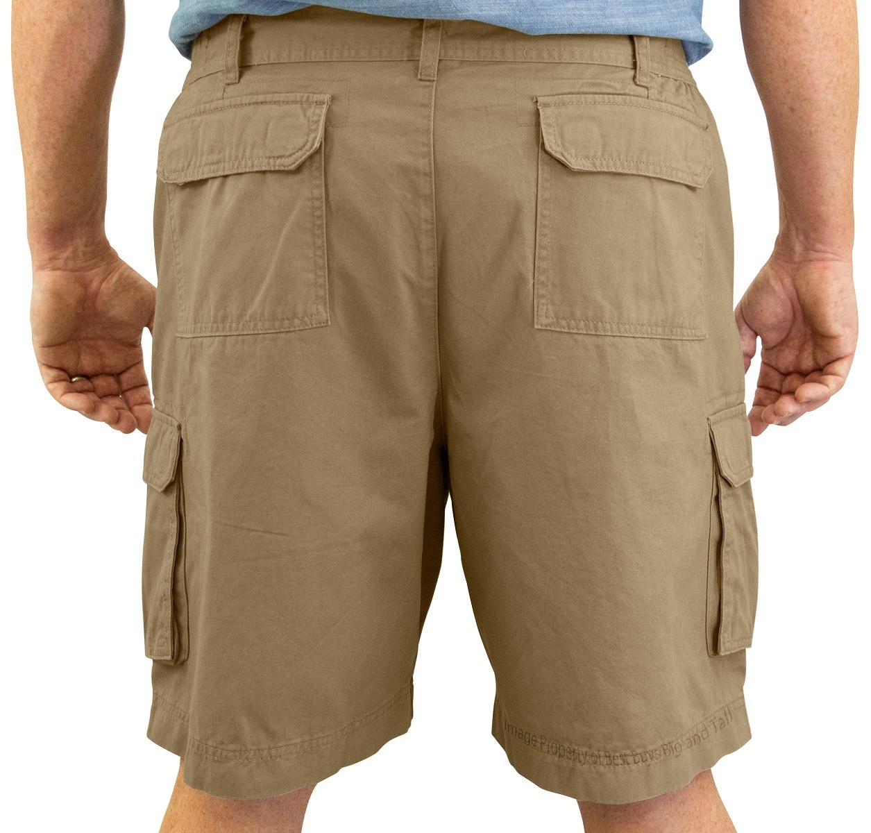 ROCXL Cargo Shorts with Expandable Waist Back Pocket Flaps – KHAKI BROWN Size 68