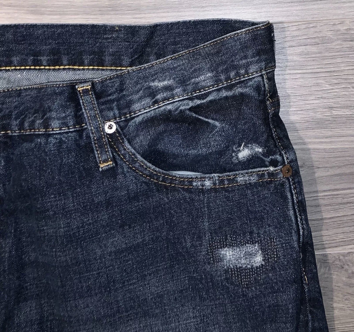 Polo Ralph Lauren Big & Tall Hampton Relaxed Straight Distressed Jeans Sz 48×30