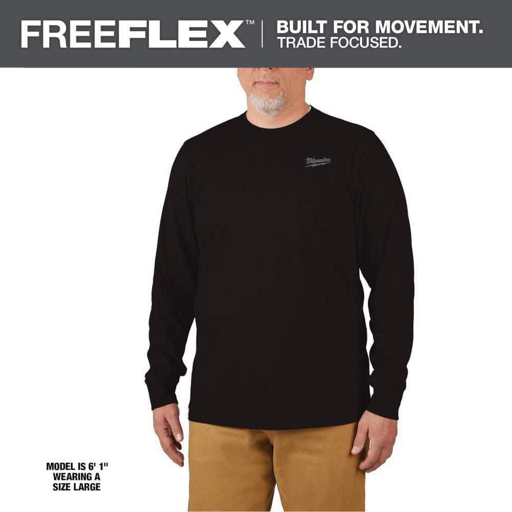 Milwaukee Men’s X-Large Black Cotton/Polyester Long-Sleeve Hybrid Work T-Shirt