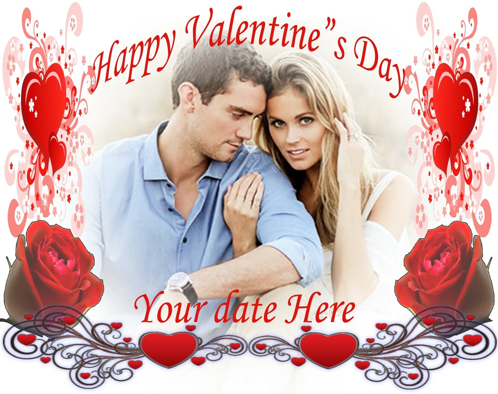 Your couple picture on a T shirt with our Valentines design
