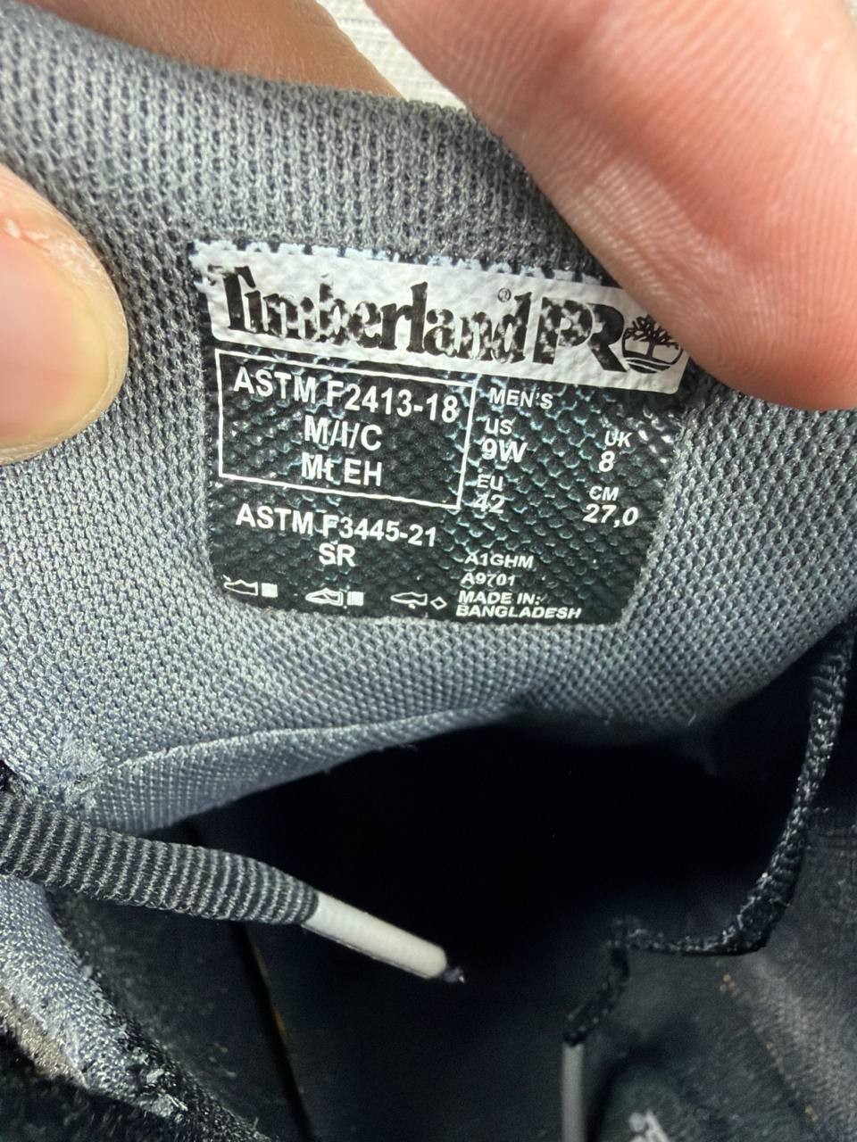 Timberland Pro Shoes Men Size 9 Wide Powertrain Sport Alloy Toe Work Black Nylon