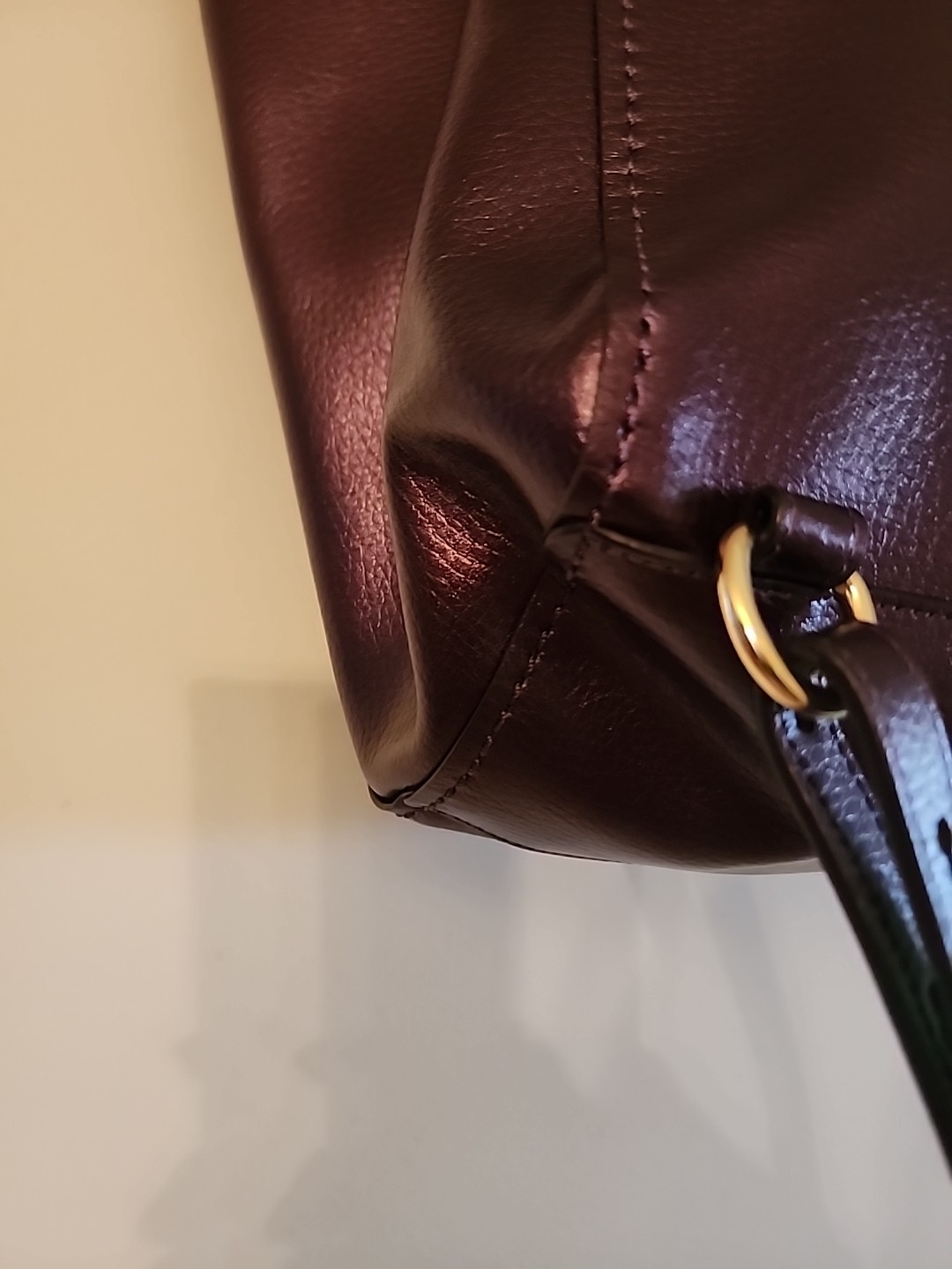 Coach Derby Metallic Eggplant Purple Leather Backpack EUC