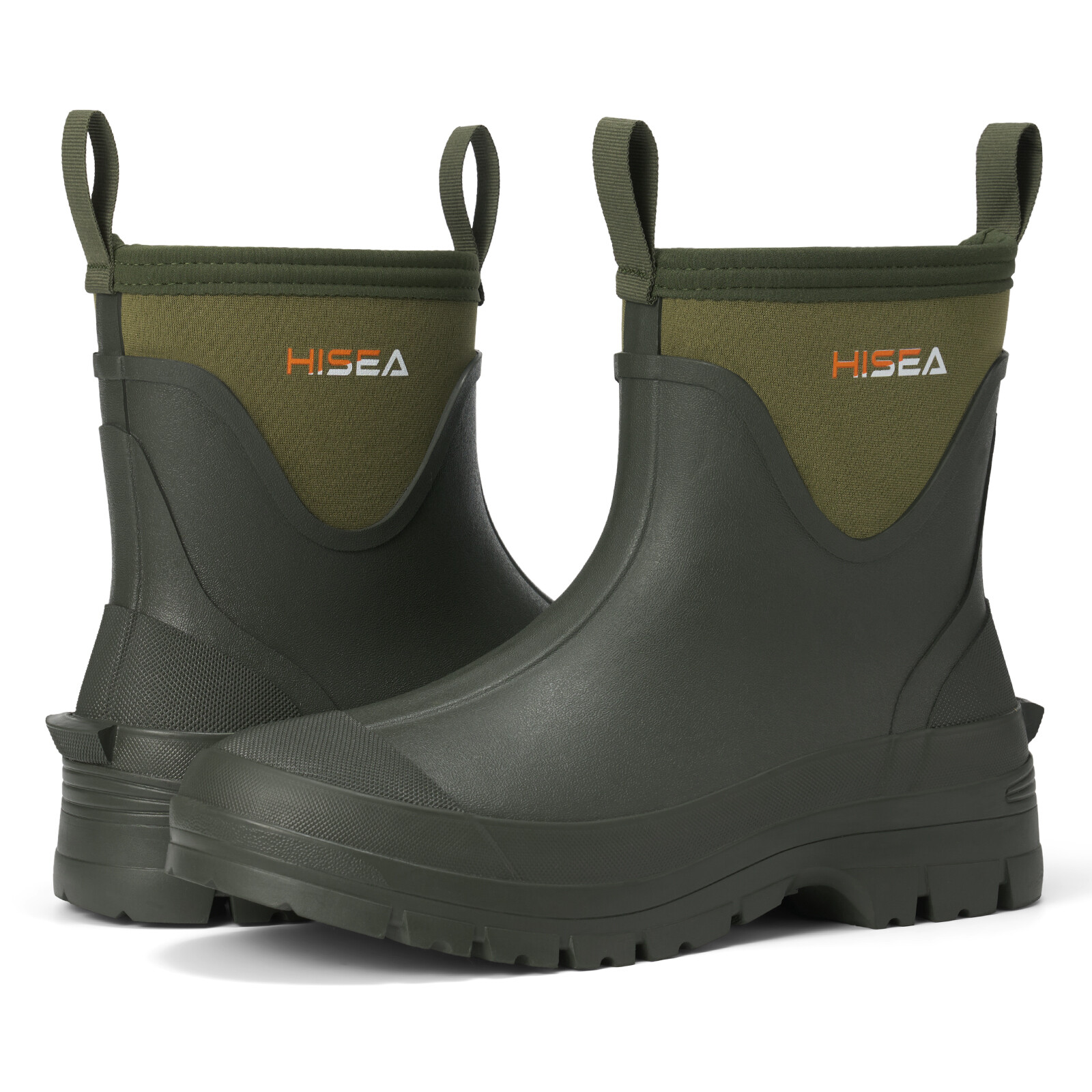 HISEA Men Waterproof Slip On Chelsea Rain Boot Steel Shank Garden Work Ankle Boo